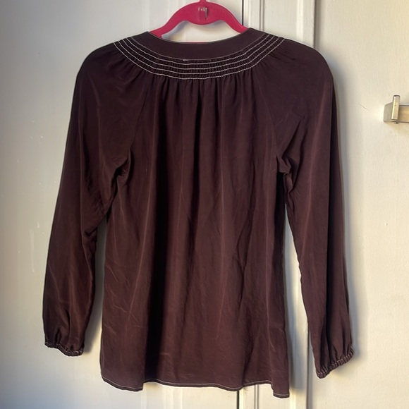 Lilly Pulitzer 100% Silk Brown XS Elsa Top Blouse - Picture 6 of 6